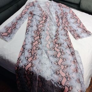 Snake skin look sheer women's one size fits all wrap